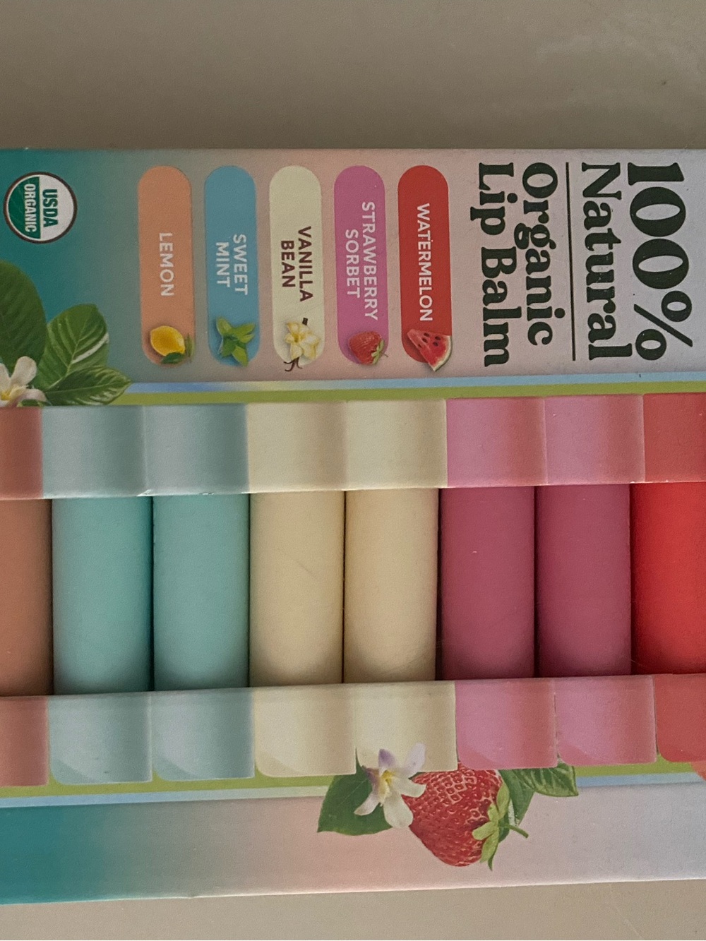 eos Lip Balm 6-Pack in Peach, Mint, Cream, Pink, Rose, Red